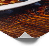 Belgische Waffeln mit Heidelbeere und heißer Schok Poster (Ecke)