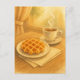 Belgische Waffelpostkarte - ein süßer Tag in Belgi Postkarte