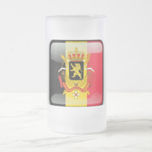 Belgische Wappen Mattglas Bierglas