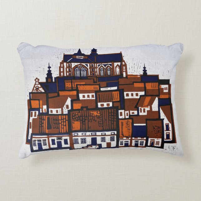 BELGISCHE WOODCUT LANDSCAPE DEKOKISSEN (Vorderseite)