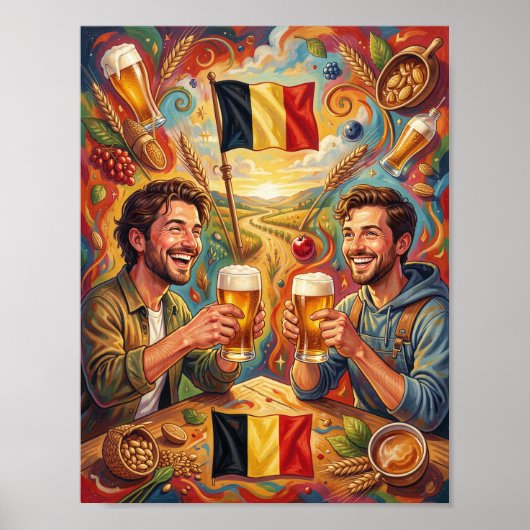 Belgischer-Bier-Freundschaftsreise-Plakat Poster (Vorne)