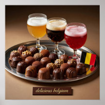 Belgischer Bier- und Schokoladen-Paarungsplakat