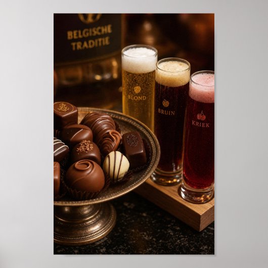 Belgischer Bier- und Schokoladen-Ritual-Plakat Poster (Vorne)