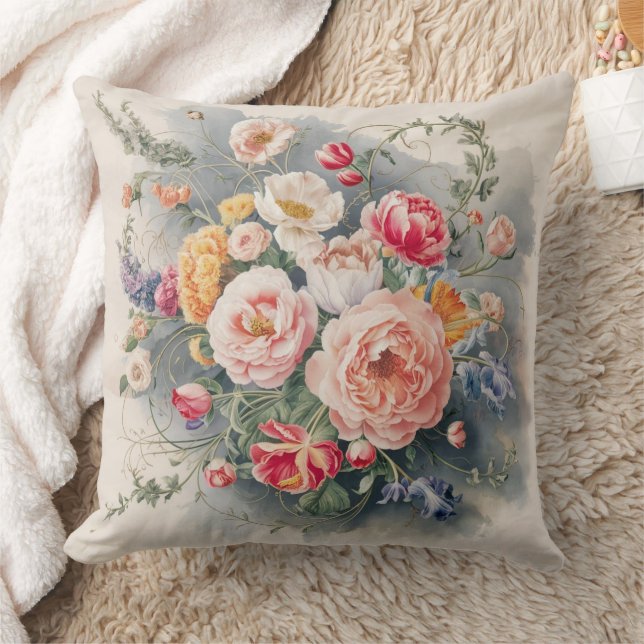 Belgischer Blumenkissendecker Kissen (Decke)