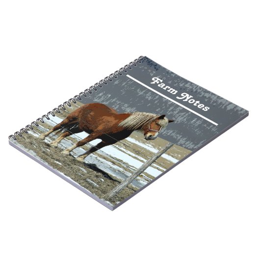 Belgischer Entwurf für Pferd in Paddock Spiral Not Notizblock (Linke Seite)