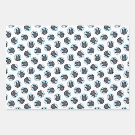 Belgischer Groenendael Sheepdog Schwarze Malerei H Geschenkpapier Set (Vorderseite 2)