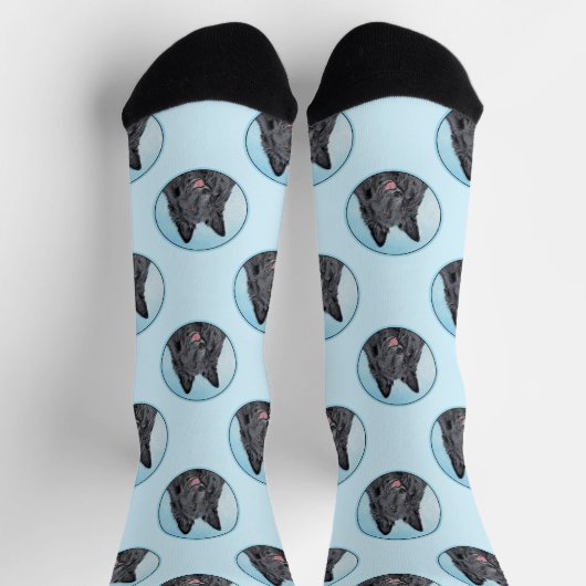 Belgischer Groenendael Sheepdog Schwarze Malerei H Socken (Oben)