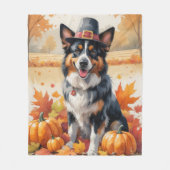 Belgischer Hirte im Herbst hinterlässt Erntedank K Fleecedecke (Vorderseite)