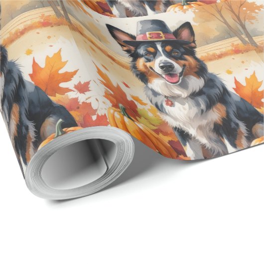 Belgischer Hirte im Herbst hinterlässt Erntedank K Geschenkpapier (Rolleneckpunkt)