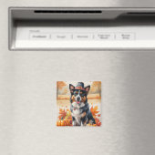 Belgischer Hirte im Herbst hinterlässt Erntedank K Magnet (In Situ (Geschirrspüler))