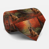 Belgischer Hirte im Herbst Leaves Fall Inspiriert Krawatte (Gerollt)