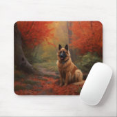 Belgischer Hirte im Herbst Leaves Fall Inspiriert Mousepad (Mit Mouse)