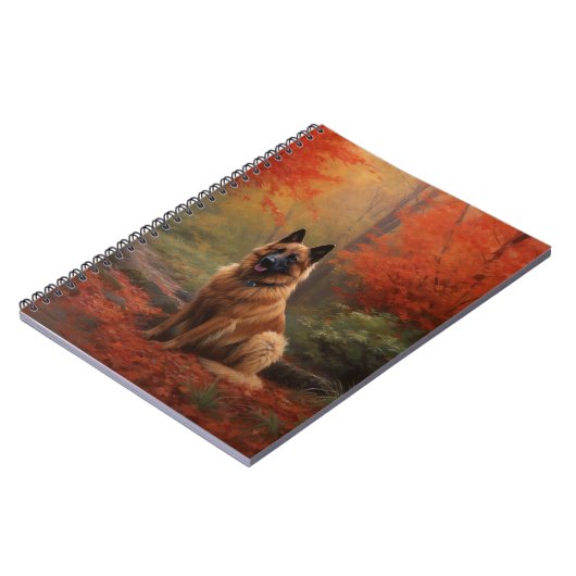 Belgischer Hirte im Herbst Leaves Fall Inspiriert Notizblock (Linke Seite)