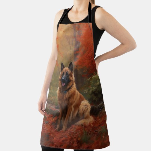 Belgischer Hirte im Herbst Leaves Fall Inspiriert Schürze (InSitu)