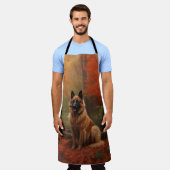 Belgischer Hirte im Herbst Leaves Fall Inspiriert Schürze (Getragen)