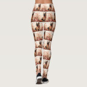 Belgischer Hirte mit Rose - Valentinstag Leggings (Rückseite)