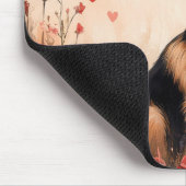 Belgischer Hirte mit Rose - Valentinstag Mousepad (Ecke)