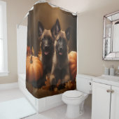 Belgischer Hirte Welpe Herbst Kürbis Duschvorhang (Beispiel)