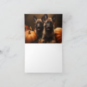 Belgischer Hirte Welpe Herbst Kürbis Karte (Innenseite)