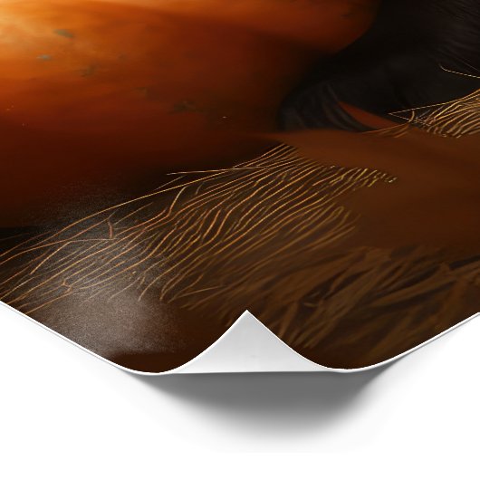 Belgischer Hirte Welpe Herbst Kürbis Poster (Ecke)