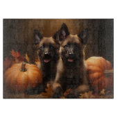 Belgischer Hirte Welpe Herbst Kürbis Schneidebrett (Vorderseite)