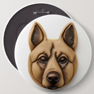 Belgischer Malinoi-Hund 3D inspiriert Button