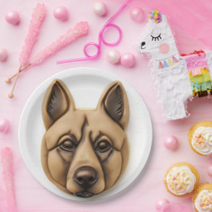 Belgischer Malinoi-Hund 3D inspiriert Pappteller