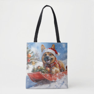 Belgischer Malinoi im Schlitten Lass es schneien W Tasche