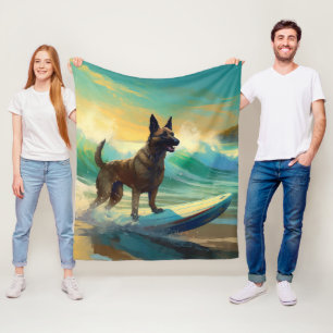 Belgischer Malinoi Strand Surfen Malerei Fleecedecke