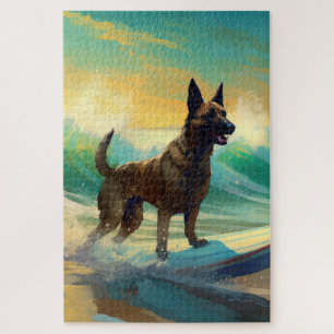 Belgischer Malinoi Strand Surfen Malerei Puzzle