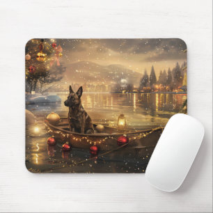 Belgischer Malinoi Weihnachtsfest Reise Mousepad