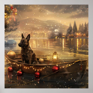 Belgischer Malinoi Weihnachtsfest Reise Poster