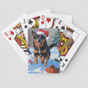 Belgischer Malinoi-Weihnachtsfest-Schneeszene Spielkarten