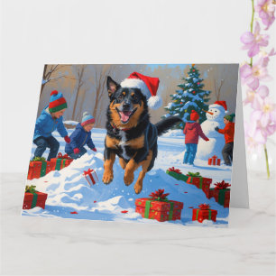 Belgischer Malinoi Weihnachtsfestliche Schneeszene Karte