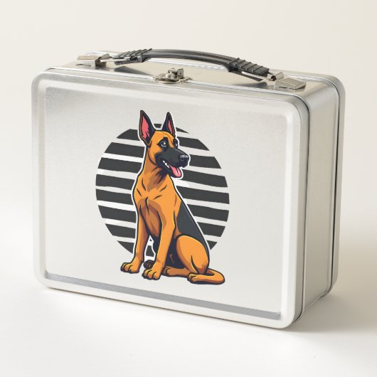 Belgischer Malinois (2) Metall Brotdose (Vorderseite)