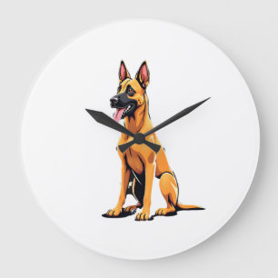 Belgischer Malinois (3) Große Wanduhr