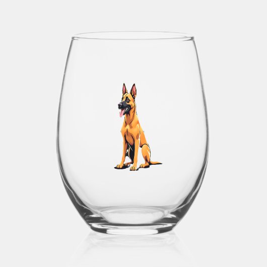 Belgischer Malinois (3) Weinglas Ohne Stiel (Vorderseite)