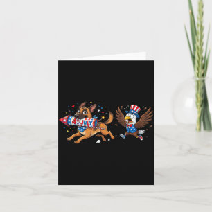 Belgischer Malinois Amerikanische USA-Flagge Memor Karte