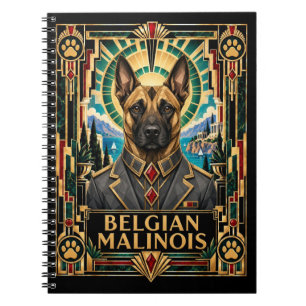 Belgischer Malinois, Art Deco Hund Notizblock
