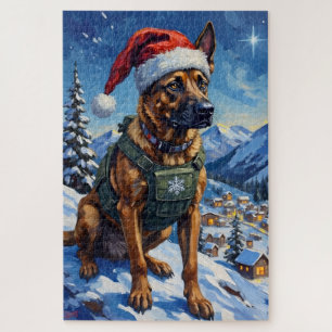 Belgischer Malinois Bergpatrouille Weihnachten Puzzle