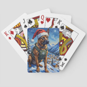 Belgischer Malinois Bergpatrouille Weihnachten Spielkarten