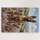 Belgischer Malinois Heather Field Kunst Puzzle (Horizontal)