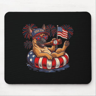Belgischer Malinois Hund 250th Aamerica Patriotisc Mousepad