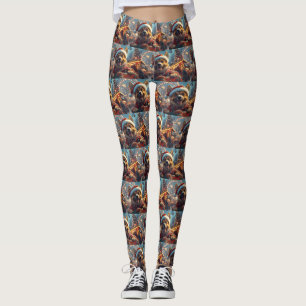 Belgischer Malinois-Hund Achterbahn Weihnachten  Leggings
