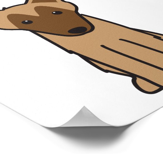 Belgischer Malinois-Hund-Cartoon Poster (Ecke)