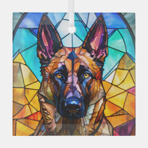Belgischer Malinois-Hund "Festglas" Ornament Aus Glas