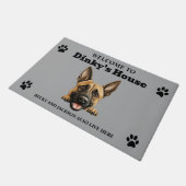 Belgischer Malinois Hund Fußmatte (Schrägansicht)