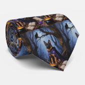 Belgischer Malinois Hund Gemälde zu Halloween Krawatte (Gerollt)