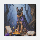 Belgischer Malinois Hund Gemälde zu Halloween Magnet (Vorne)
