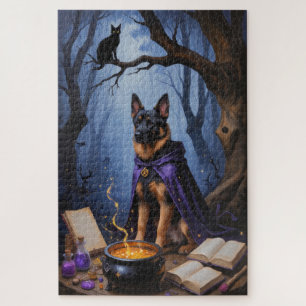 Belgischer Malinois Hund Gemälde zu Halloween Puzzle